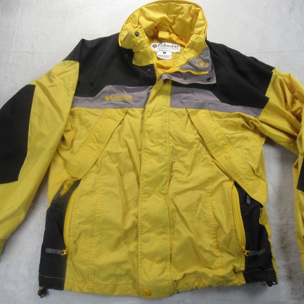 Columbia Jacket Mens Small Yellow Adjustable Hem Boulder Ridge 3in1 Shell Only